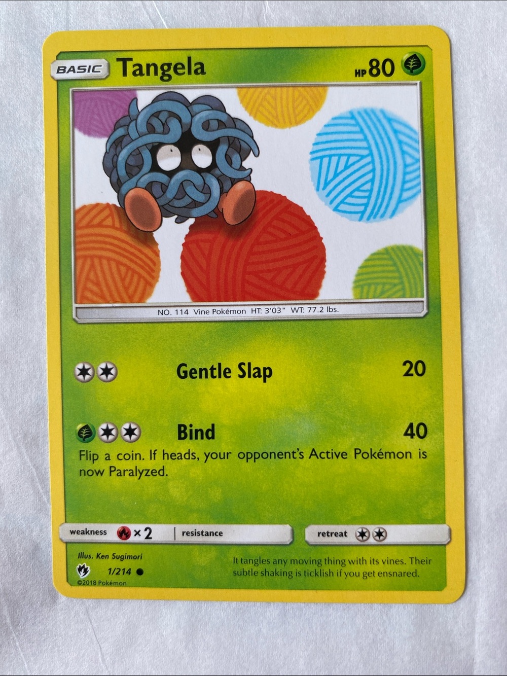 🔴⚪️ Pokemon ~ 2018 Sun and Moon  ~ Lost Thunder ~ 001 Tangela ⚪️🔴